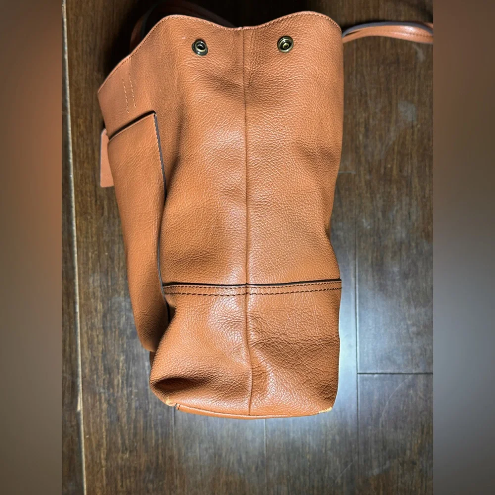 J.Crew All Day Leather Tote Bag Roasted Chestnut Brown Shoulder Handbag - Picture 11 of 11